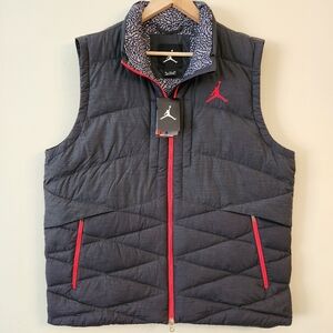 NIKE JORDAN CEMENT ELEPHANT DARK GRAY DOWN 550 PUFFER VEST MEN'S SIZE XL NEW